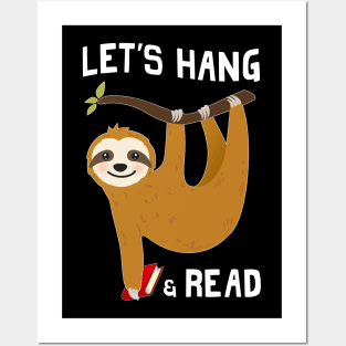 Sloth Teacher Librarian Bookworm Posters and Art